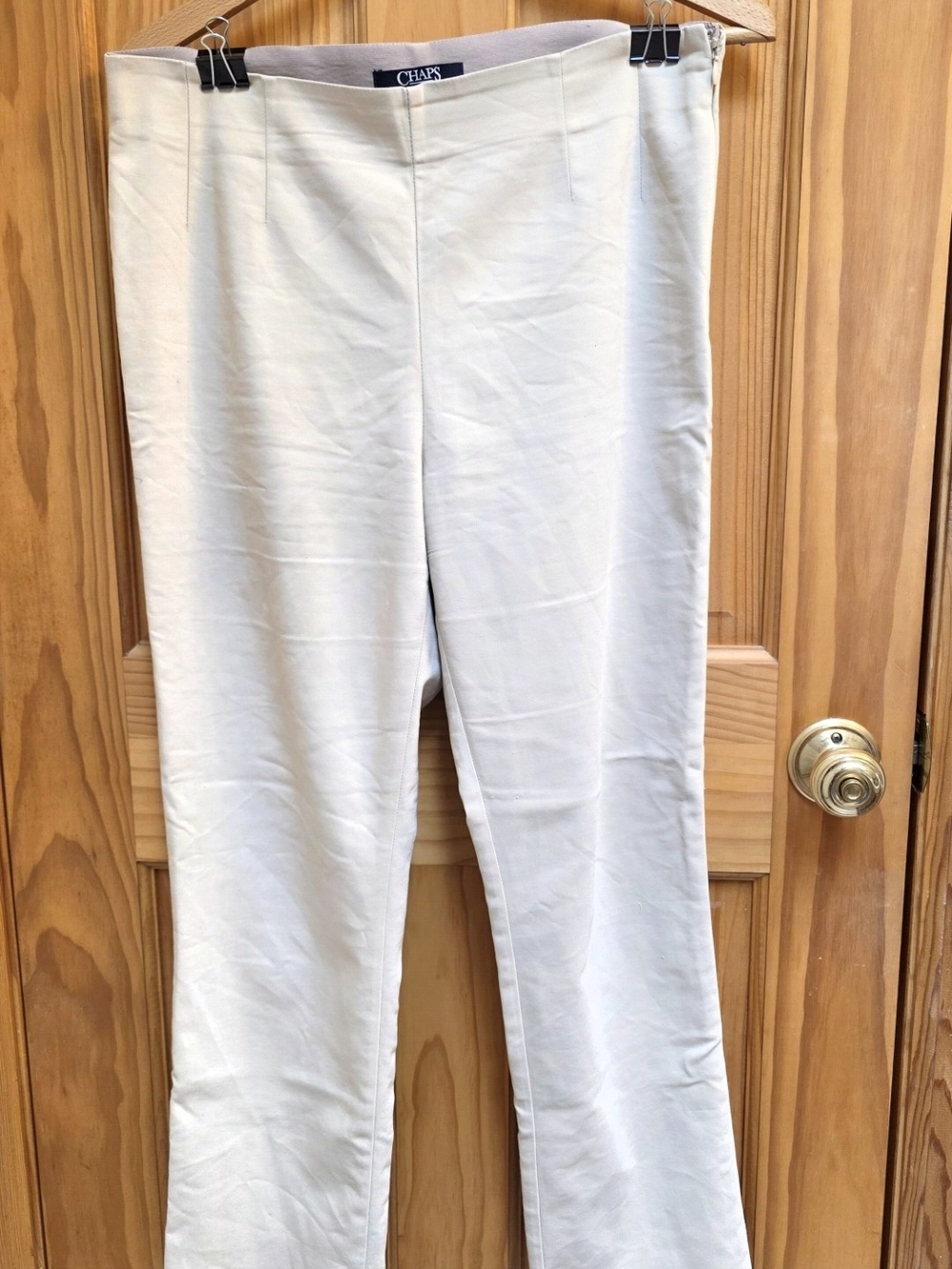 CHAPS Women's Cream Ponte Straight-Leg Pants